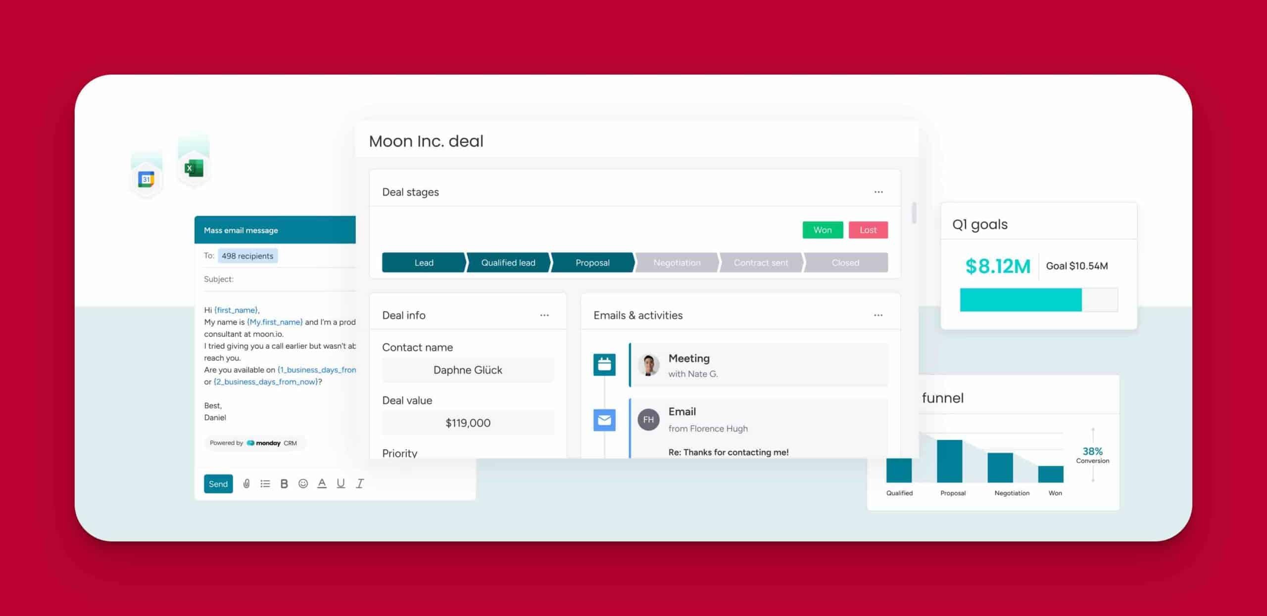 monday sales crm multi view